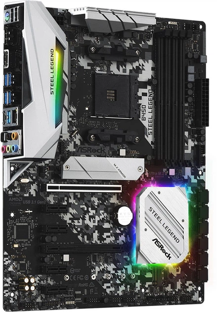 Płyta główna ASRock B450 Steel Legend (sAM4, AMD B450, PCI-Ex16) - Zdjęcie 2 Płyta główna ASRock B450 Steel Legend (sAM4, AMD B450, PCI-Ex16) - obraz 2