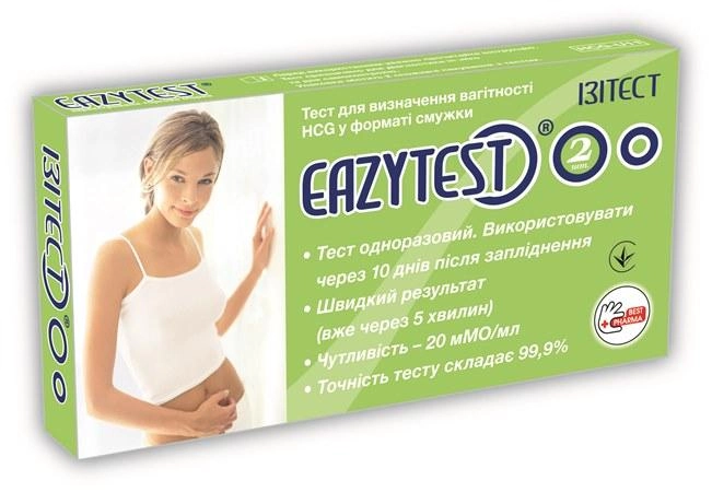 Тест на вагітність EAZYTEST HCG 2 шт - зображення 1