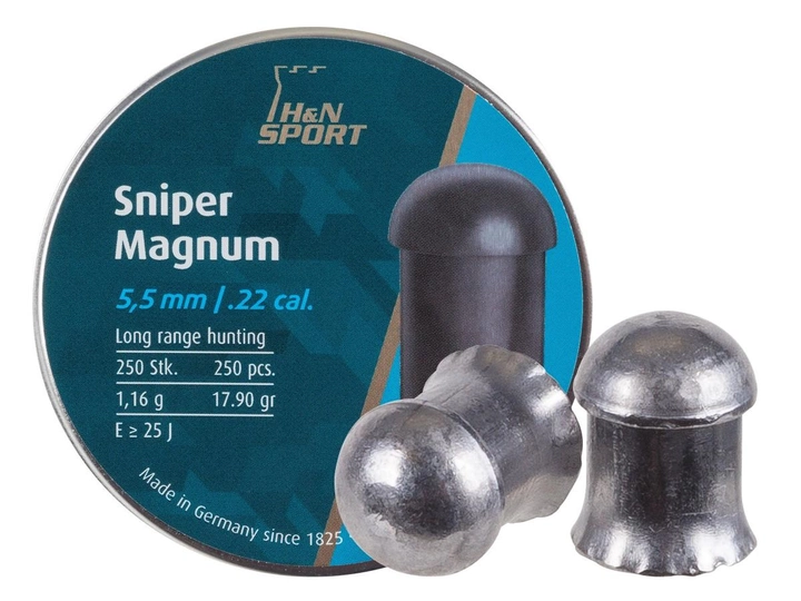 Свинцовые пули H&N Sniper Magnum 5,5 мм 1,16 г 250 шт (1453.02.85) - изображение 1