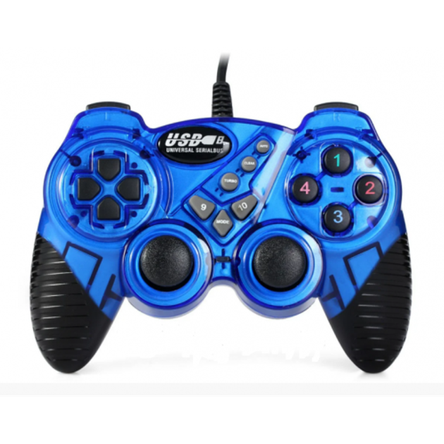 Игровой компьютерный джойстик PC Double shok 2 DJ-FHJ906 Синий – низкие ...