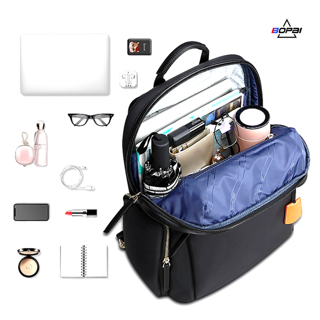 Женский деловой рюкзак BOPAI 62-00121 черный для ноутбука 15.6 '' черный с USB для зарядки смартфона (905333) - изображение 6