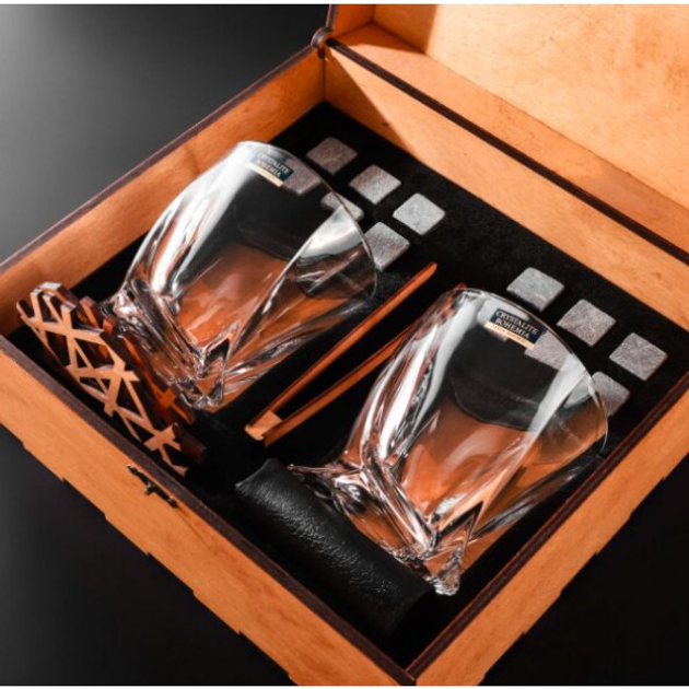 Камни для виски Whiskey stones Подарочный набор Деревянная светлая ...