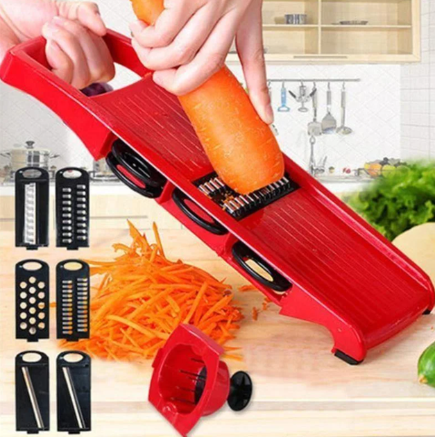Безопасный мультислайсер для шинковки овощей и фруктов Mandoline Slicer с контейнером 6 in 1 - изображение 6