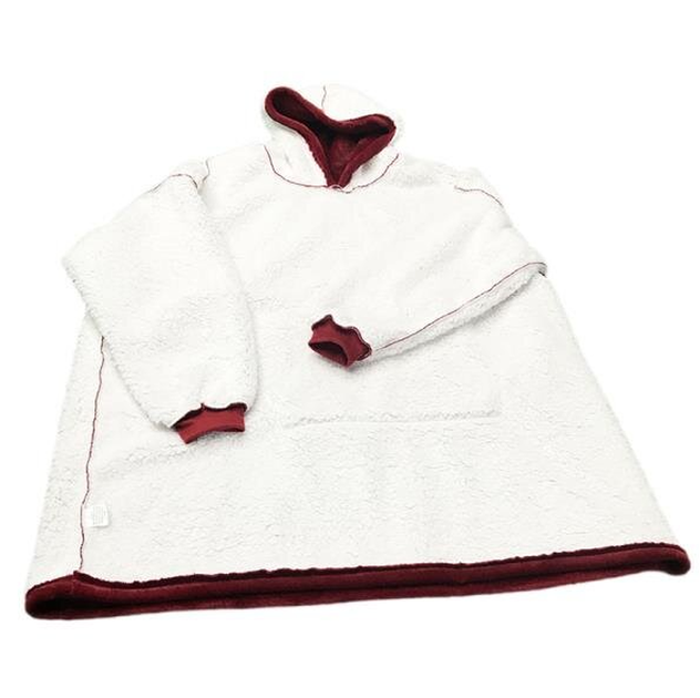 Теплий та м'який плед трансформер із капюшоном Ultra Plush Huggle Blanket XL Червоний - Фото 3 Теплий та м'який плед трансформер із капюшоном Ultra Plush Huggle Blanket XL Червоний - зображення 3