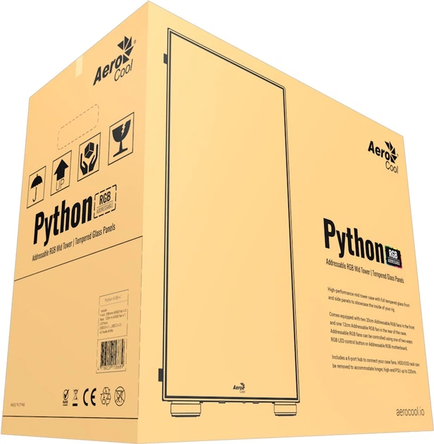 Корпус Aerocool Python ARGB (Python-G-BK-v1) Black - зображення 10