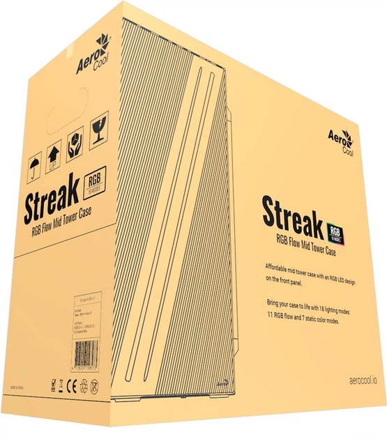 Корпус Aerocool Streak RGB (Streak-A-BK-v1) Black - зображення 9