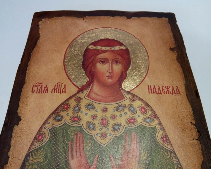 Ікона Святої Надії - на дошці зістареної - зображення 2