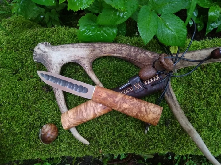 Нож кованый, ручной работы Якут с огнивом и кресалом №4 - изображение 1