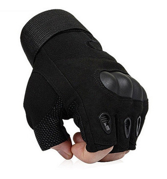 Тактические беспалые перчатки (велоперчатки, мотоперчатки) Oakley Black Размер M - изображение 2