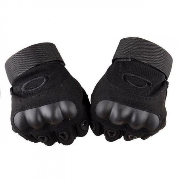 Тактические беспалые перчатки (велоперчатки, мотоперчатки) Oakley Black Размер XL - изображение 2