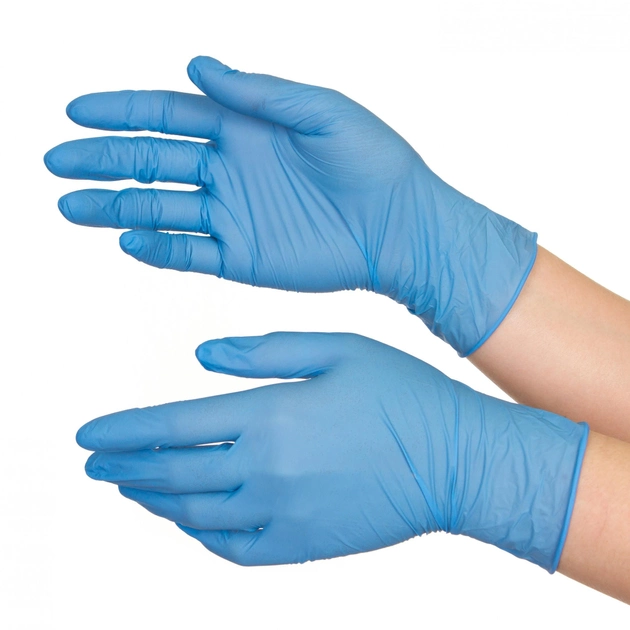 Перчатки синие нитриловые MedTouch Xl Синий - изображение 2