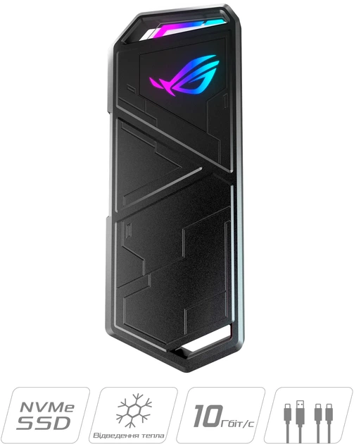 Zewnętrzna kieszeń Asus ROG Strix Arion na M.2 SSD NVMe (PCIe) - USB 3.2 Type-C (ESD-S1C/BLK/G/AS) - obraz 2