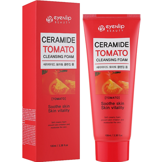 Пенка для умывания с томатом Eyenlip Ceramide Tomato Cleansing Foam 100 мл (8809555251538) - Фото 1 Пенка для умывания с томатом Eyenlip Ceramide Tomato Cleansing Foam 100 мл (8809555251538) - изображение 1