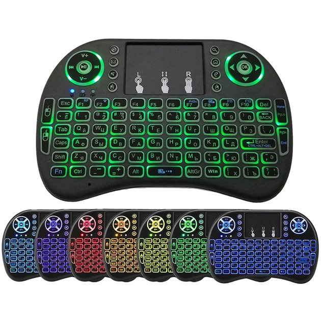 Беспроводная клавиатура с тачпадом U&P Rii Mini i8 LED 2.4G RUS/ENG Black (RMI8LRB) - изображение 2