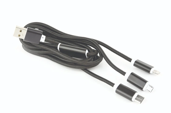 Кабель Cablexpert USB - Apple Lightning/MicroUSB/USB Type-C 1 м Black (CC-USB2-AM31-1M) - зображення 2