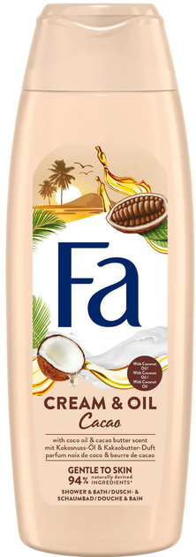 Акція на Крем-гель для душу Fa Cream & Oil з олією кокоса та ароматом какао 750 мл від Rozetka