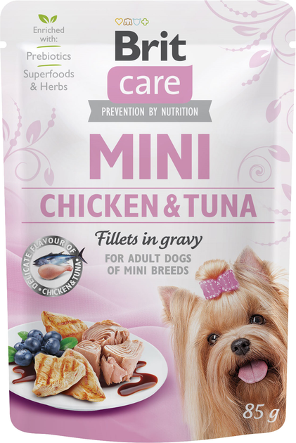 Влажный корм для собак Brit Care Mini филе курица и тунец в соусе 85 г ...