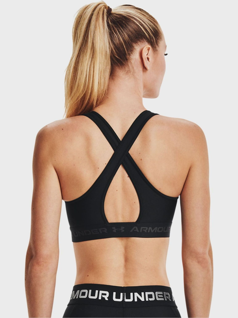 Спортивный топ для бега женский Under Armour UA Crossback Mid Bra-Blk 1361034-001 L Черный (194514013080) 