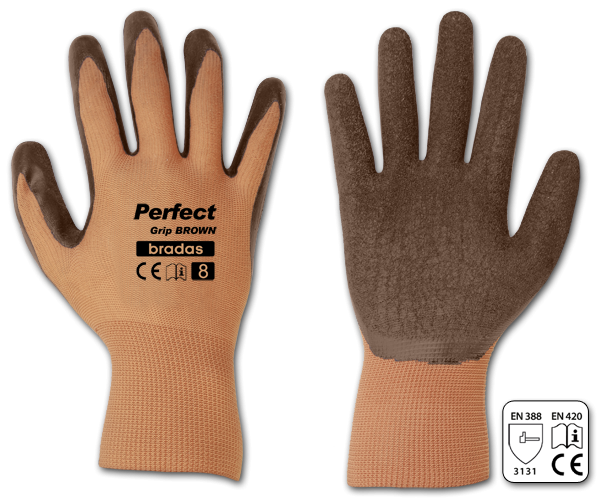 Рукавички захисні PERFECT GRIP BROWN латекс, розмір 9 - Фото 2 Рукавички захисні PERFECT GRIP BROWN латекс, розмір 9 - зображення 2