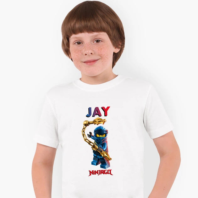 Детская футболка Лего Ниндзяго Джей Уокер (LEGO Ninjago Masters of Spinjitzu Jay Walker) (9224-2638) 110-116 см Хлопок Белый - изображение 3