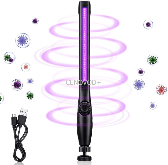 Портативна USB ультрафіолетова бактерицидна лампа паличка -УФ побутової стерилізатор дезінфекція (0453782) - зображення 2