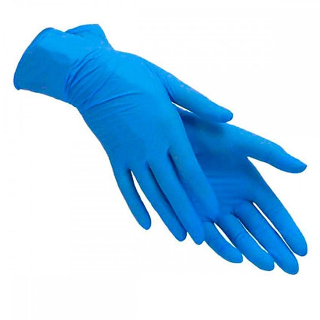 Перчатки Nitrylex Basic L 100 шт Синие (NL) - изображение 1