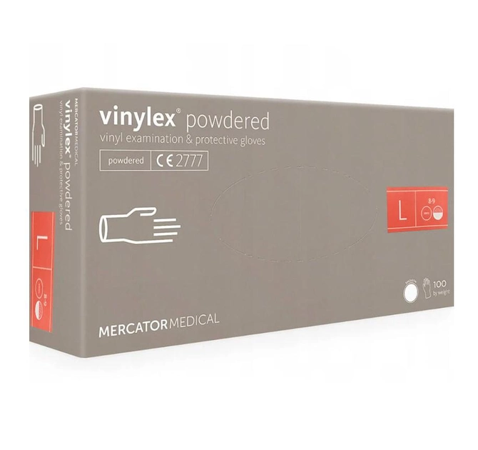 Перчатки виниловые опудренные VINYLEX р.L, 100 шт - изображение 1