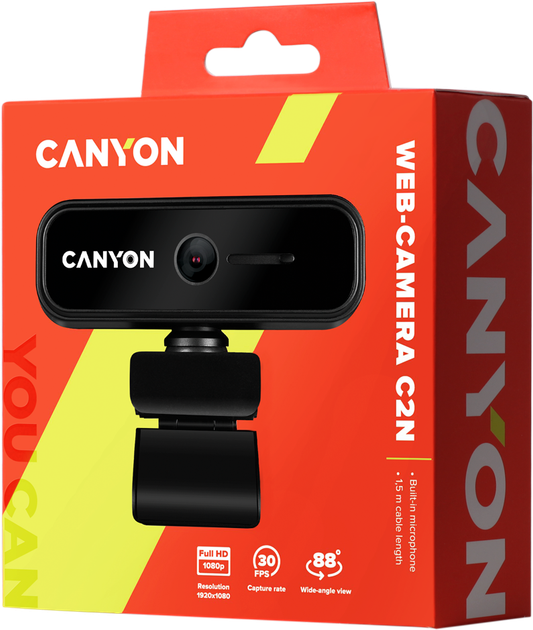Kamera internetowa Canyon Full C2N Czarna (CNE-HWC2N) - obraz 4