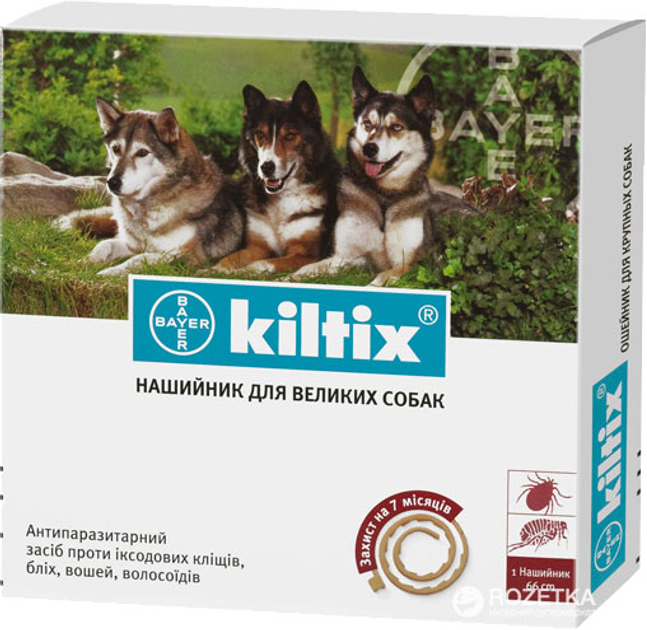 Ошейник Bayer Килтикс от блох и клещей для больших собак 66 см ...
