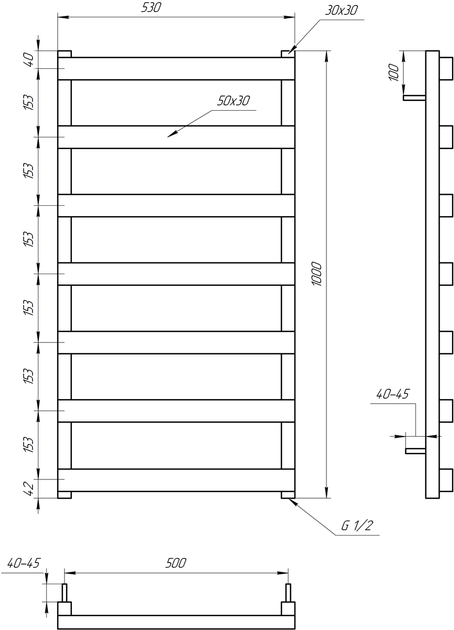 Сушка для рушників Fancy Водяний 120x53x3 - Фото 3 Сушка для рушників Fancy Водяний 120x53x3 - зображення 3