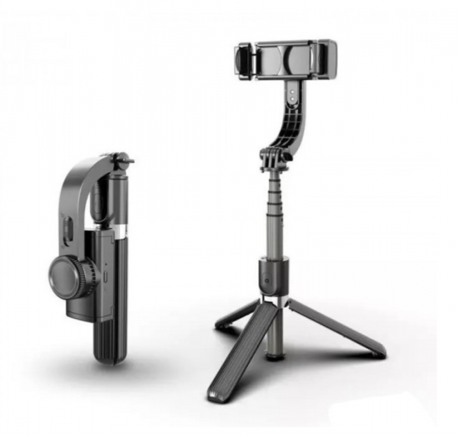 Стедикам стабилизатор для телефона Gimbal Stabilizer L08 трехосевой складной штатив тренога для экшн-камеры с Bluetooth подключением и пультом ДУ, Черный (5676457) - Фото 7 Стедикам стабилизатор для телефона Gimbal Stabilizer L08 трехосевой складной штатив тренога для экшн-камеры с Bluetooth подключением и пультом ДУ, Черный (5676457) - зображення 7
