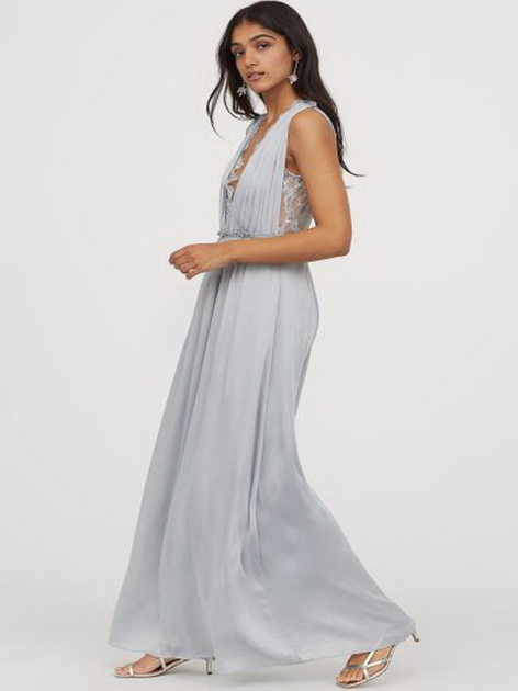 Сукня довга осіння жіноча H&M 0713937-9 34 Сіра з блакитним від Rozetka на платформі USKIDKA Акція на Сукня довга осіння жіноча H&M 0713937-9 34 Сіра з блакитним від Rozetka