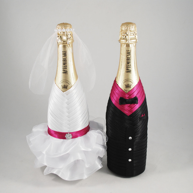 Свадебное шампанское - оформление и украшение бутылок от Pion-decor (Москва)