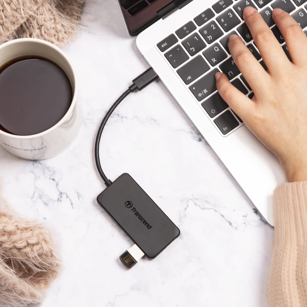 USB-хаб Transcend 4-Port USB 3.1 Type-C Black (TS-HUB2C) - зображення 6