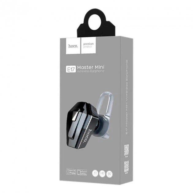 Bluetooth-гарнітура Hoco E17 Master mini Metal Grey - Фото 4 Bluetooth-гарнітура Hoco E17 Master mini Metal Grey - зображення 4