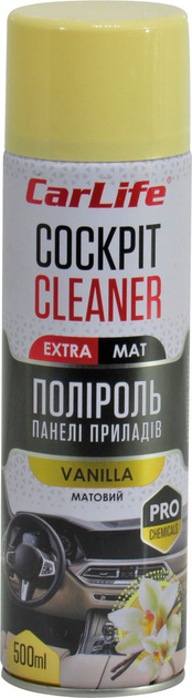Очищувач-поліроль пластика Carlife COCKPIT CLEANER EXTRA MAT VANILLA