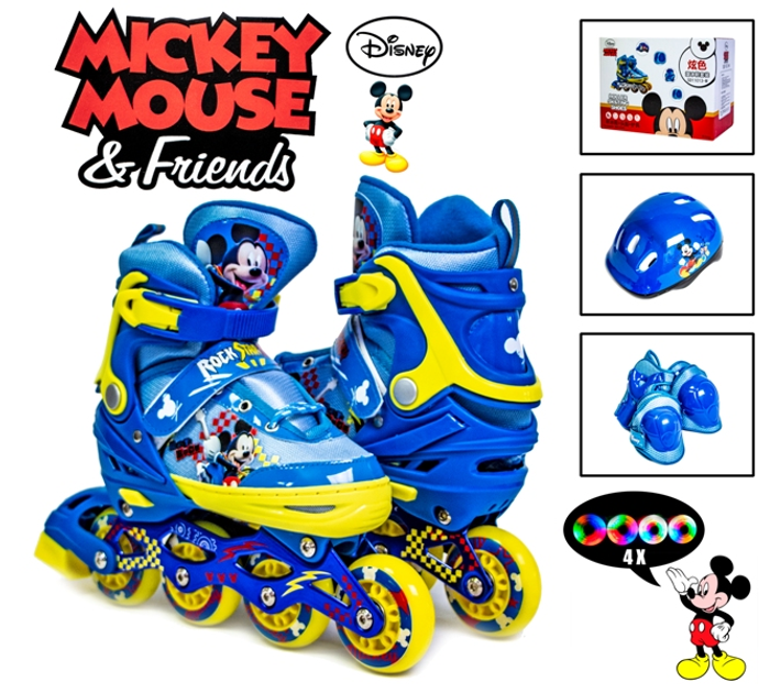 Ролики Копмлект роликов Disney. Mickey Mouse. р.34-37. Все колеса светятся! 