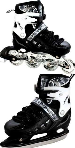 Ролики-коньки Scale Sport. Black (2в1), размер 29-33 