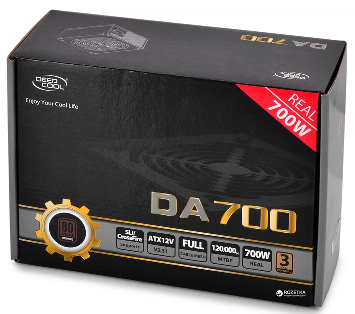 Блок питания DeepCool 700W (DA700) – фото, отзывы, характеристики