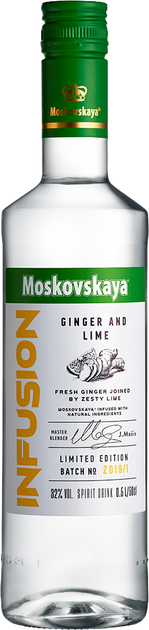 Настоянка Moskovskaya Infusion Ginger and Lime 0.5 л 32% (4750021007781) - Фото 1 Настоянка Moskovskaya Infusion Ginger and Lime 0.5 л 32% (4750021007781) - зображення 1