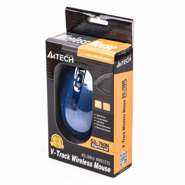 Безпровідна миша A4Tech V-TRACK G3-760N Wireless Blue - изображение 7