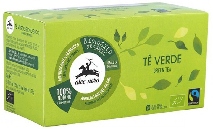 Акція на Чай зелений органічний Alce Nero Fairtrade Індія 35 г х 20 пакетиків від Rozetka