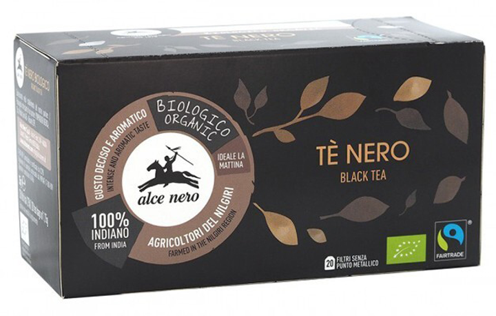 Акція на Чай чорний органічний Fairtrade Індія Alce Nero 20 пакетиків 115 г від Rozetka