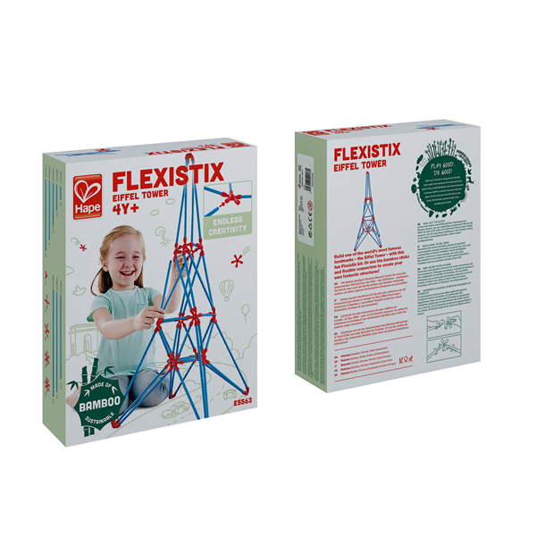Контурный конструктор Hape Flexistix Эйфелева башня 62 детали бамбуковый (E5563) - изображение 3