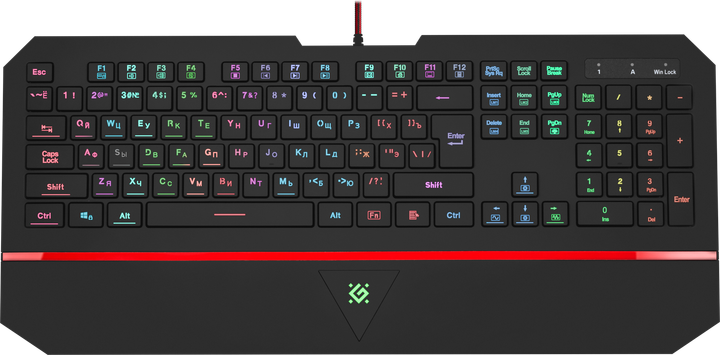 Клавиатура проводная Defender Dominant GK-092L RGB USB Black (45092) - изображение 1