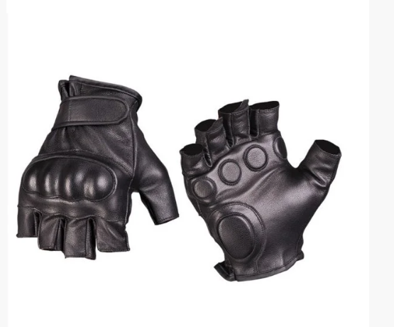 Перчатки тактические кожаные Mil-tec без пальцев черные размер L (12504502_L) - изображение 1