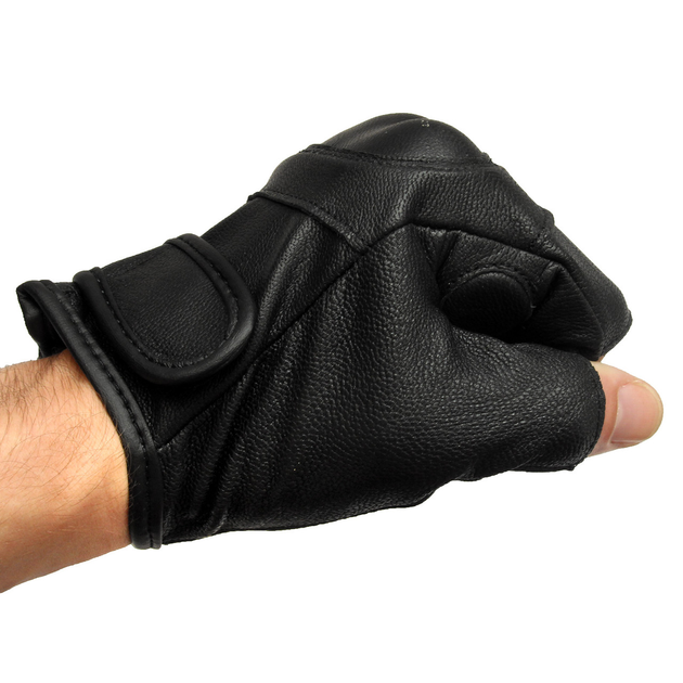 Перчатки тактические кожаные Mil-tec без пальцев черные размер L (12504502_L) - изображение 2