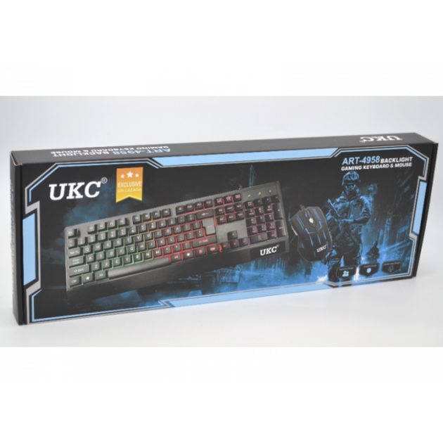 Дротова клавіатура + мишка UKC M710 Plug & Play з підсвічуванням російська розкладка - зображення 7