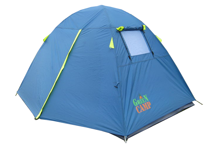 Палатка 2-х местная 210 х 150 х 135 см GreenCamp синий GC1001B синий 1001-B - изображение 2