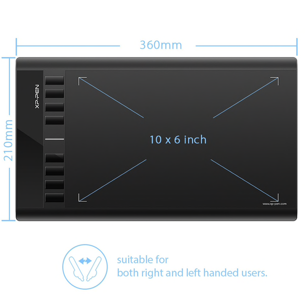 Планшет графический XP-Pen Star 03 V2 рабочая поверхность 254x152 мм 8192 уровней нажатия 8 экспресс клавиш - изображение 7